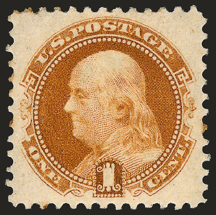 Values of US Stamp Scott Catalogue 133 - 1880 1c Pictorial Re-issue Franklin. Robert Siegel Auction Galleries, Oct 2008, Sale 963, Lot 718
