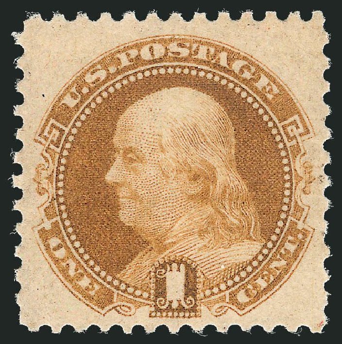 Values of US Stamp Scott Catalog #133 - 1880 1c Pictorial Re-issue Franklin. Robert Siegel Auction Galleries, May 2013, Sale 1044, Lot 119