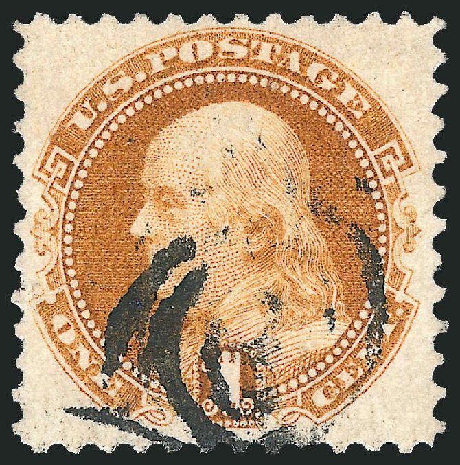 US Stamps Values Scott Catalogue 133: 1c 1880 Pictorial Re-issue Franklin. Robert Siegel Auction Galleries, Jul 2013, Sale 1050, Lot 269
