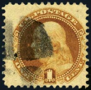 US Stamps Values Scott # 133 - 1c 1880 Pictorial Re-issue Franklin. Harmer-Schau Auction Galleries, Jan 2013, Sale 96, Lot 490