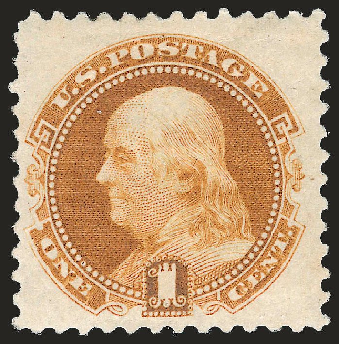 US Stamps Values Scott Catalog #133: 1c 1880 Pictorial Re-issue Franklin. Robert Siegel Auction Galleries, Apr 2009, Sale 972, Lot 3134