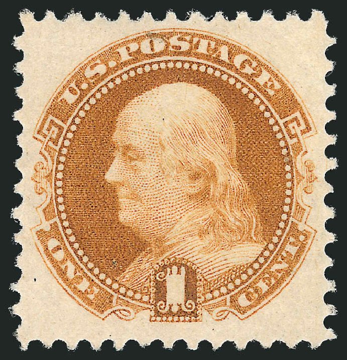 US Stamps Values Scott #133: 1c 1880 Pictorial Re-issue Franklin. Robert Siegel Auction Galleries, Oct 2010, Sale 997, Lot 5534