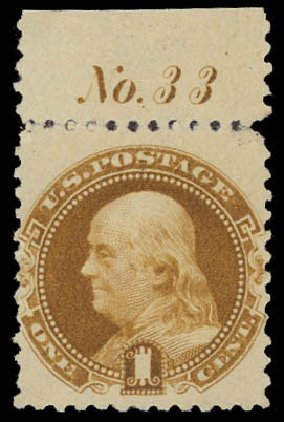 Values of US Stamp Scott Cat. #133: 1c 1880 Pictorial Re-issue Franklin. Daniel Kelleher Auctions, Jun 2012, Sale 630, Lot 1362