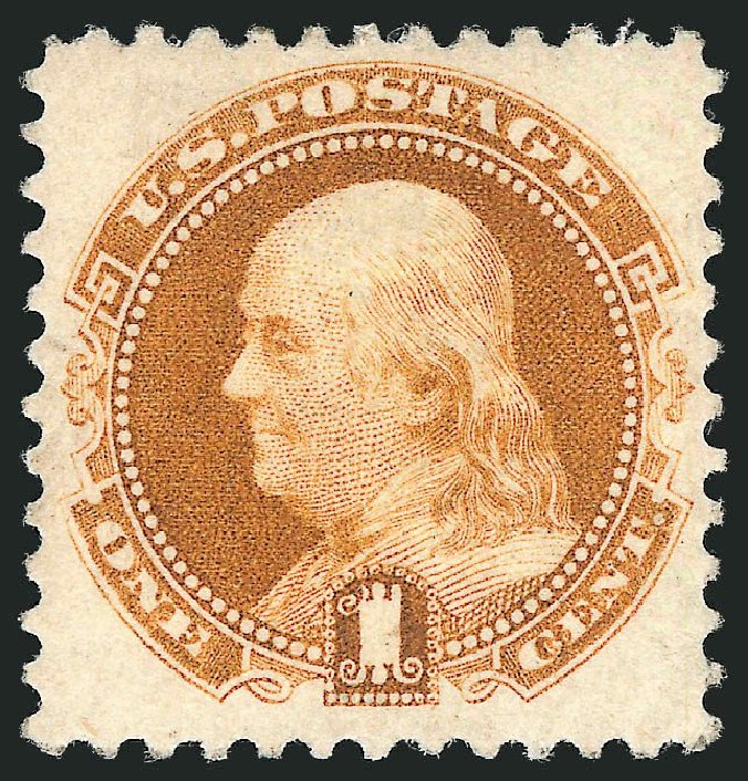 US Stamps Value Scott Cat. 133: 1c 1880 Pictorial Re-issue Franklin. Robert Siegel Auction Galleries, Mar 2013, Sale 1040, Lot 1392