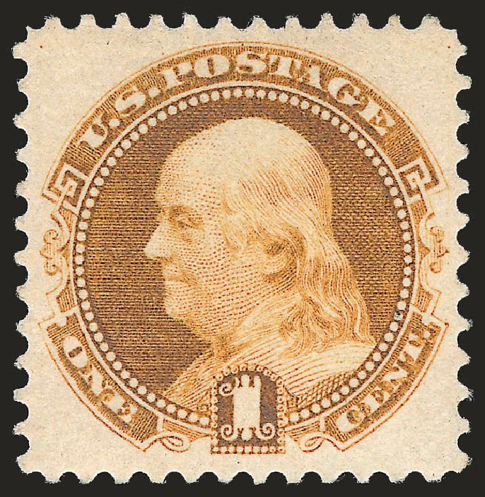 US Stamps Values Scott Cat. # 133 - 1c 1880 Pictorial Re-issue Franklin. Robert Siegel Auction Galleries, Jan 2009, Sale 968, Lot 172