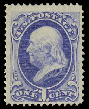 Prices of US Stamp Scott Catalog #134 - 1870 1c Franklin National Grill. Daniel Kelleher Auctions, Jul 2011, Sale 625, Lot 767