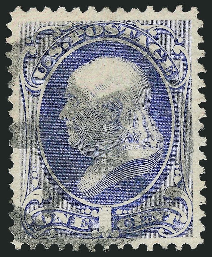 US Stamp Price Scott Catalog 134 - 1c 1870 Franklin National Grill. Robert Siegel Auction Galleries, Jun 2012, Sale 1026, Lot 1287