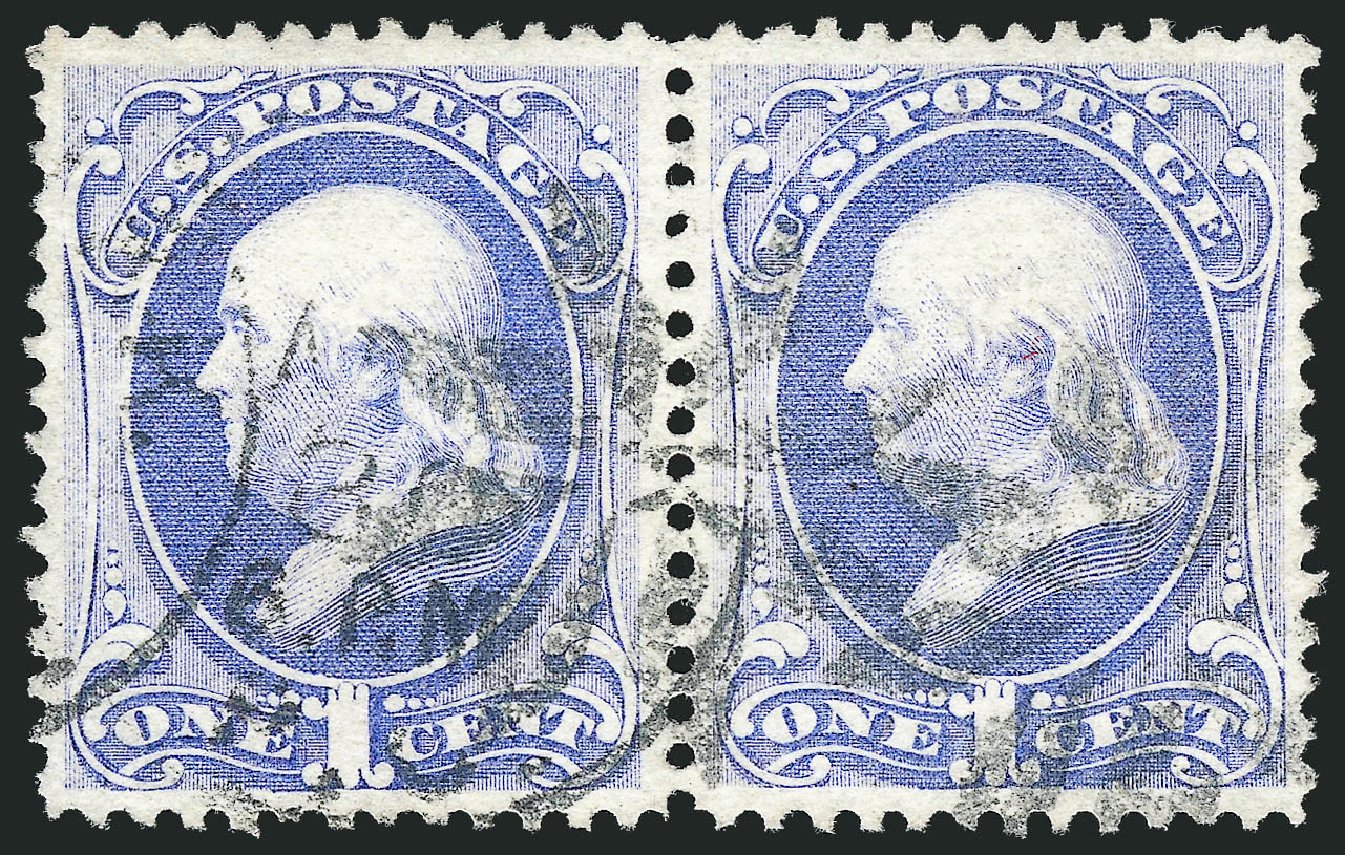Costs of US Stamp Scott Catalog #134: 1c 1870 Franklin National Grill. Robert Siegel Auction Galleries, Dec 2013, Sale 1062, Lot 347