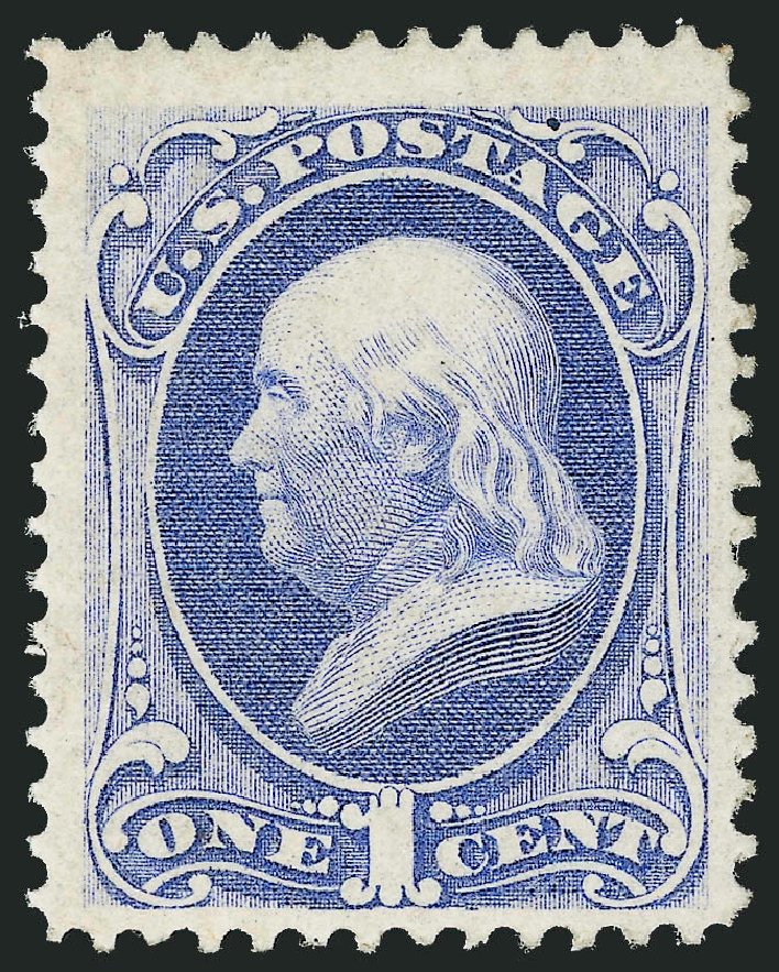 US Stamp Price Scott Catalog #134: 1870 1c Franklin National Grill. Robert Siegel Auction Galleries, Oct 2010, Sale 997, Lot 5537