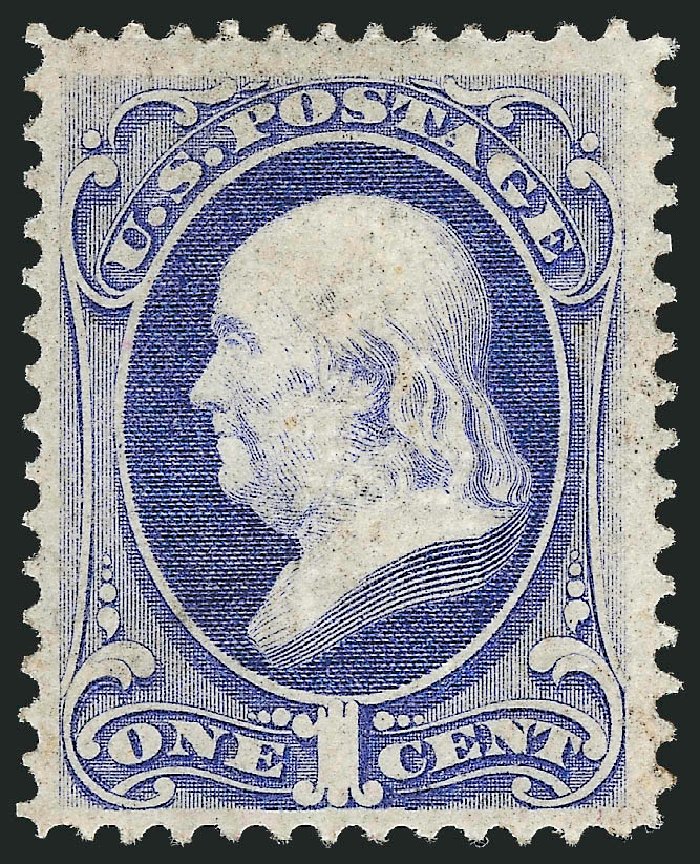 US Stamps Value Scott Cat. # 134: 1870 1c Franklin National Grill. Robert Siegel Auction Galleries, Sep 2009, Sale 976, Lot 1520
