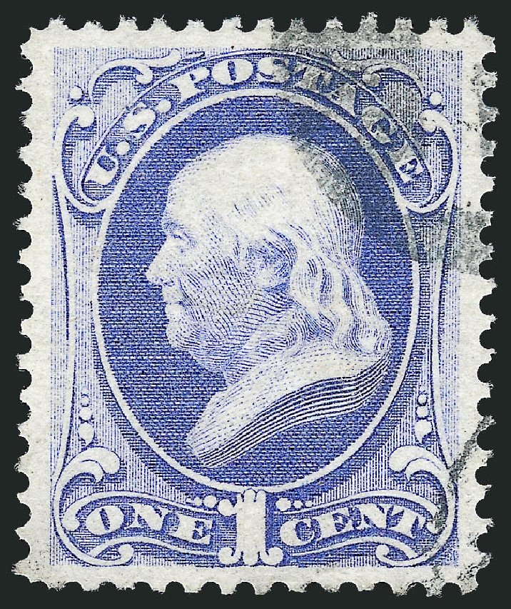 Value of US Stamp Scott # 134 - 1c 1870 Franklin National Grill. Robert Siegel Auction Galleries, Oct 2012, Sale 1032, Lot 3214