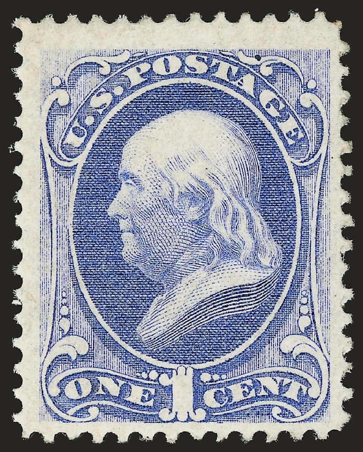 US Stamps Prices Scott #134 - 1c 1870 Franklin National Grill. Robert Siegel Auction Galleries, Oct 2008, Sale 963, Lot 724
