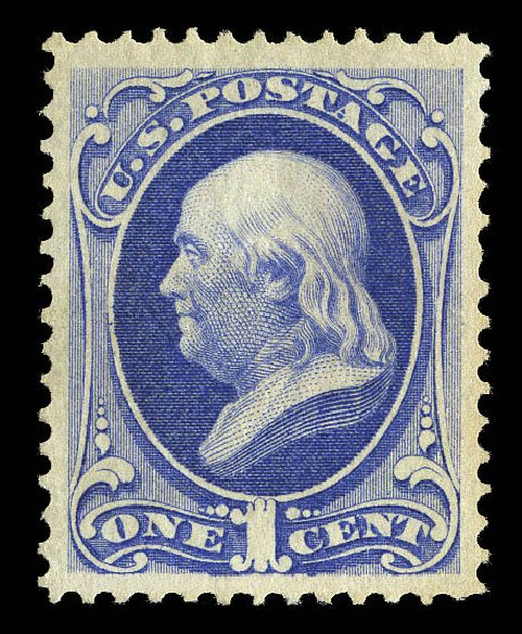 US Stamps Price Scott 134: 1c 1870 Franklin National Grill. Matthew Bennett International, Sep 2012, Sale 345, Lot 175