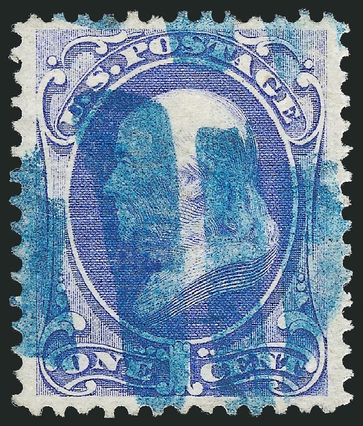 Values of US Stamp Scott Catalog 134: 1870 1c Franklin National Grill. Robert Siegel Auction Galleries, Sep 2012, Sale 1027, Lot 32