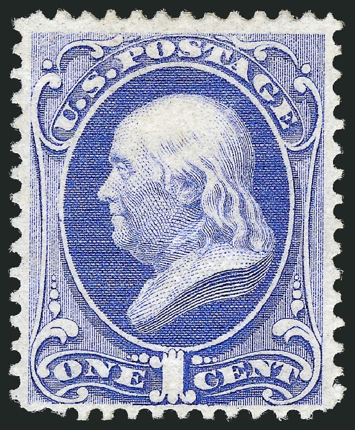 US Stamp Prices Scott Catalog #134 - 1c 1870 Franklin National Grill. Robert Siegel Auction Galleries, Oct 2012, Sale 1033, Lot 4073