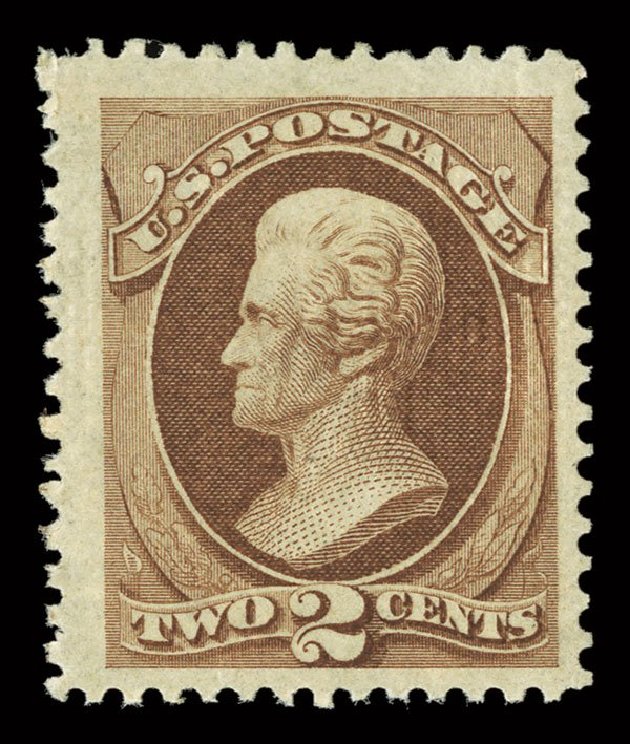 US Stamp Prices Scott #135 - 1870 2c Jackson Grill. Spink Shreves Galleries, Aug 2013, Sale 144, Lot 168