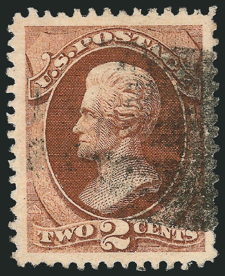 US Stamps Values Scott Cat. # 135 - 2c 1870 Jackson Grill. Robert Siegel Auction Galleries, Nov 2012, Sale 1034, Lot 139