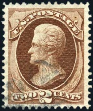 Values of US Stamps Scott Catalog #135 - 2c 1870 Jackson Grill. Harmer-Schau Auction Galleries, Mar 2011, Sale 89, Lot 176