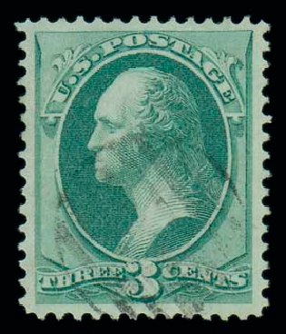 US Stamp Values Scott Catalog 136 - 1870 3c Washington Grill. Matthew Bennett International, Dec 2007, Sale 323, Lot 324