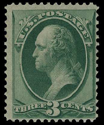 Value of US Stamps Scott Catalogue # 136 - 3c 1870 Washington Grill. Cherrystone Auctions, Sep 2010, Sale 201009, Lot 64