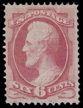 US Stamps Prices Scott 137: 6c 1870 Lincoln Grill. Daniel Kelleher Auctions, Jan 2015, Sale 663, Lot 1377
