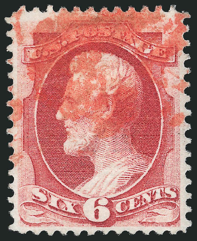 US Stamp Values Scott Catalog # 137 - 6c 1870 Lincoln Grill. Robert Siegel Auction Galleries, Oct 2010, Sale 997, Lot 5547
