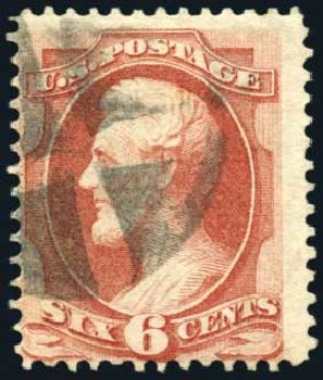 Prices of US Stamp Scott Catalogue 137: 6c 1870 Lincoln Grill. Harmer-Schau Auction Galleries, Oct 2008, Sale 79, Lot 109