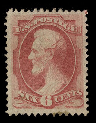US Stamps Price Scott # 137: 6c 1870 Lincoln Grill. Cherrystone Auctions, Apr 2014, Sale 201404, Lot 60