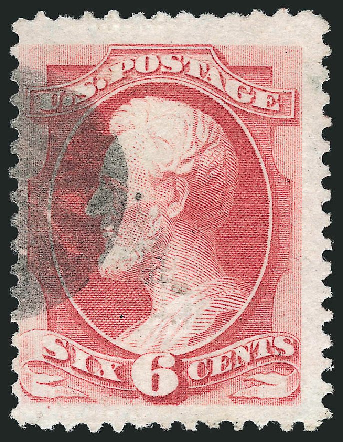 US Stamp Value Scott Cat. #137 - 1870 6c Lincoln Grill. Robert Siegel Auction Galleries, Nov 2014, Sale 1084, Lot 3370