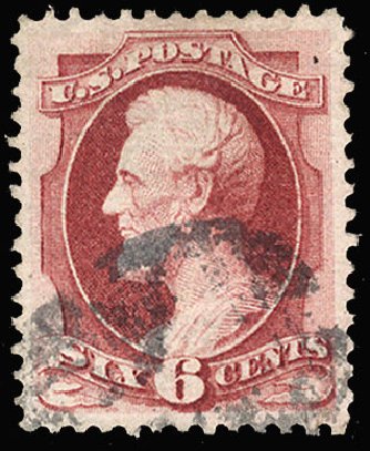 Values of US Stamp Scott # 137: 1870 6c Lincoln Grill. Cherrystone Auctions, Jan 2009, Sale 200901, Lot 141