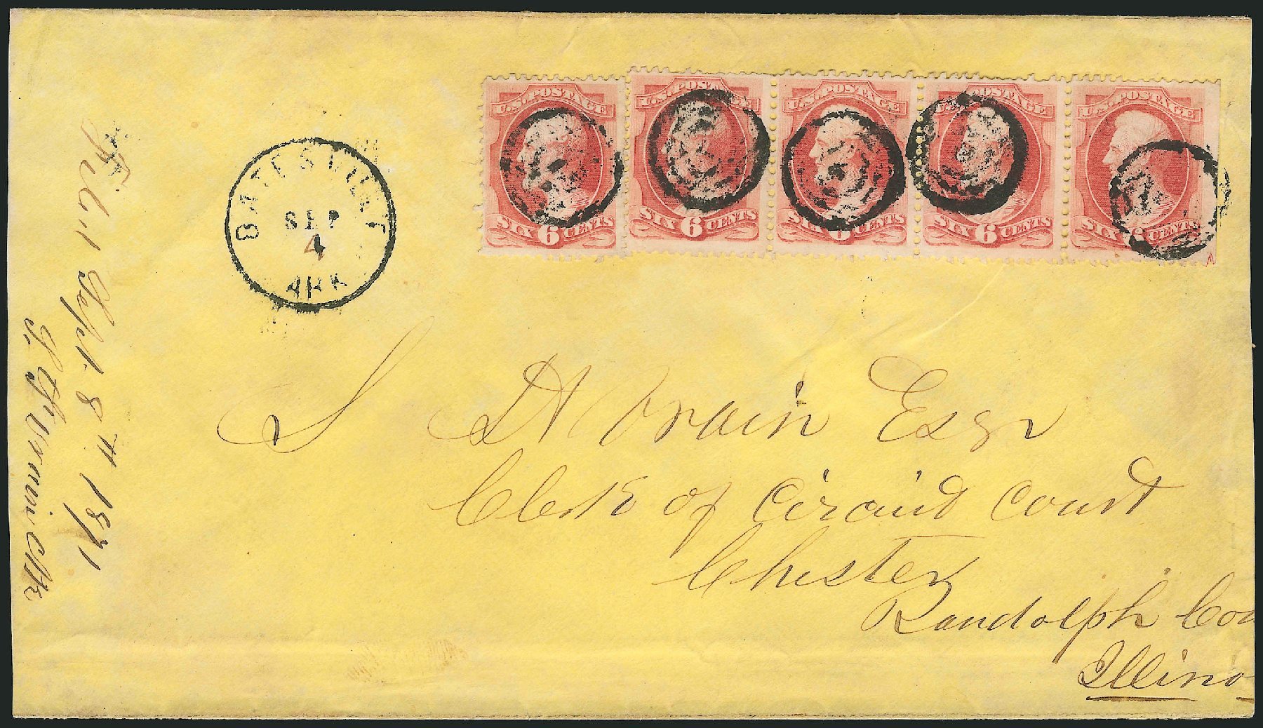 US Stamps Values Scott Cat. #137 - 1870 6c Lincoln Grill. Robert Siegel Auction Galleries, Nov 2014, Sale 1084, Lot 3371