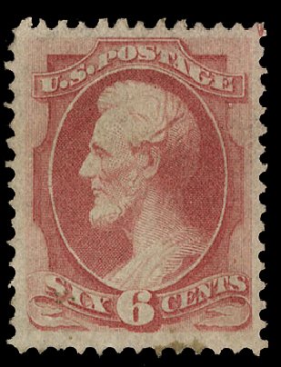 Values of US Stamps Scott # 137: 6c 1870 Lincoln Grill. Cherrystone Auctions, Jan 2010, Sale 201001, Lot 102