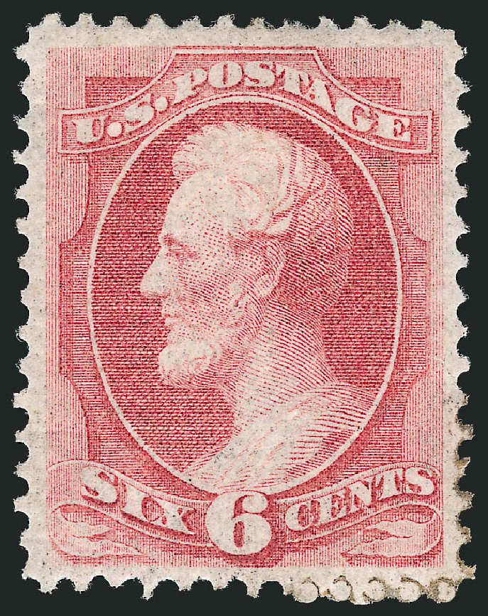 Value of US Stamps Scott Catalogue #137 - 1870 6c Lincoln Grill. Robert Siegel Auction Galleries, Mar 2012, Sale 1021, Lot 343