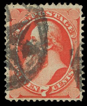 US Stamps Prices Scott Cat. #138 - 1871 7c Stanton Grill. Daniel Kelleher Auctions, Aug 2012, Sale 631, Lot 837