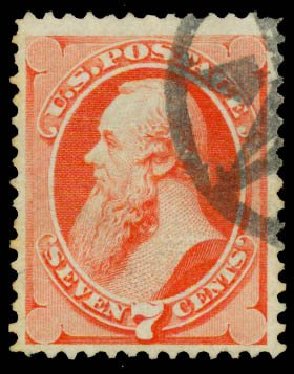 US Stamp Values Scott Catalogue #138: 1871 7c Stanton Grill. Daniel Kelleher Auctions, Sep 2013, Sale 639, Lot 3248