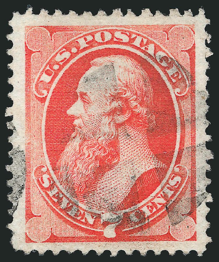 US Stamp Values Scott Catalog # 138 - 7c 1871 Stanton Grill. Robert Siegel Auction Galleries, Mar 2012, Sale 1019, Lot 499