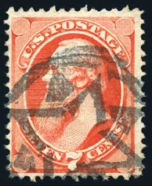Value of US Stamp Scott #138 - 1871 7c Stanton Grill. Harmer-Schau Auction Galleries, Feb 2009, Sale 80, Lot 1160
