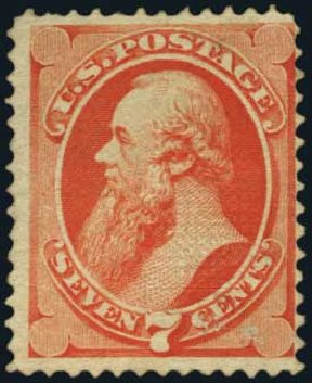 US Stamp Value Scott Cat. 138: 7c 1871 Stanton Grill. Harmer-Schau Auction Galleries, Oct 2011, Sale 91, Lot 210