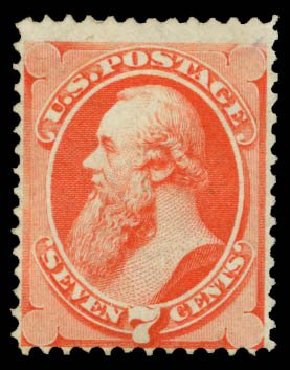 US Stamps Values Scott Cat. #138 - 7c 1871 Stanton Grill. Daniel Kelleher Auctions, Mar 2014, Sale 650, Lot 2570