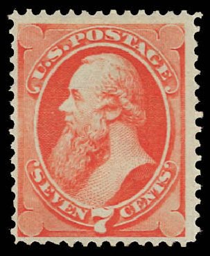 US Stamps Price Scott Catalog #138: 1871 7c Stanton Grill. Daniel Kelleher Auctions, Jun 2012, Sale 630, Lot 1365