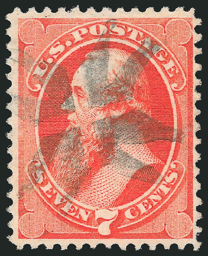 US Stamp Value Scott Catalog 138: 1871 7c Stanton Grill. Robert Siegel Auction Galleries, Oct 2011, Sale 1014, Lot 1365