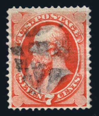 Costs of US Stamps Scott Cat. # 138: 1871 7c Stanton Grill. Harmer-Schau Auction Galleries, Aug 2014, Sale 102, Lot 1782