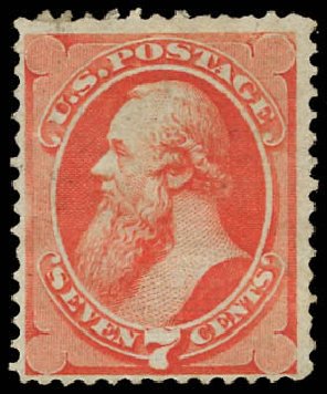 US Stamps Price Scott Catalogue 138: 7c 1871 Stanton Grill. Daniel Kelleher Auctions, Aug 2012, Sale 631, Lot 836