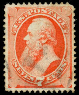 Value of US Stamp Scott Catalog #138 - 1871 7c Stanton Grill. Daniel Kelleher Auctions, Mar 2013, Sale 635, Lot 306