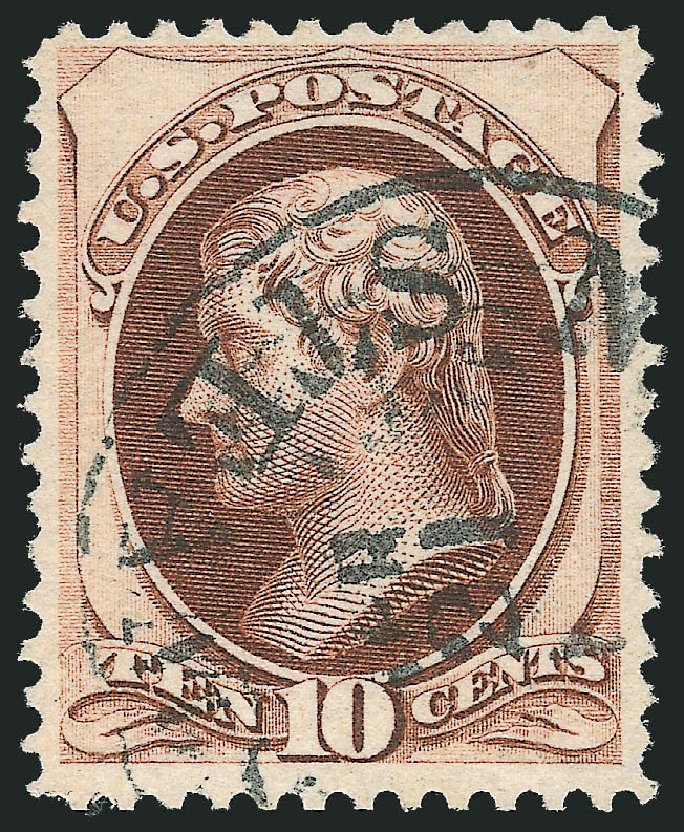 Values of US Stamp Scott #139: 1870 10c Jefferson Grill. Robert Siegel Auction Galleries, Oct 2012, Sale 1033, Lot 4077