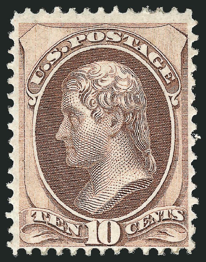 Values of US Stamp Scott Cat. 139: 10c 1870 Jefferson Grill. Robert Siegel Auction Galleries, Feb 2010, Sale 983, Lot 97
