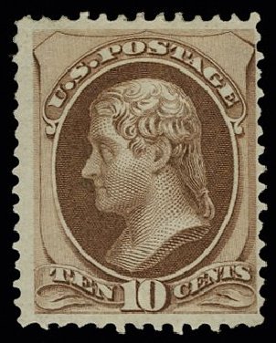Price of US Stamps Scott Cat. # 139: 1870 10c Jefferson Grill. H.R. Harmer, May 2014, Sale 3005, Lot 1129