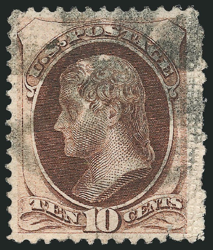 US Stamps Price Scott Catalog #139 - 1870 10c Jefferson Grill. Robert Siegel Auction Galleries, Mar 2011, Sale 1007, Lot 2330