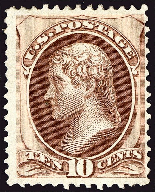 US Stamps Values Scott Cat. 139: 10c 1870 Jefferson Grill. Spink Shreves Galleries, Jan 2014, Sale 146, Lot 260