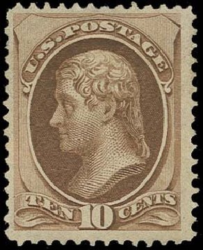 Values of US Stamps Scott Cat. # 139: 1870 10c Jefferson Grill. H.R. Harmer, Oct 2014, Sale 3006, Lot 1201